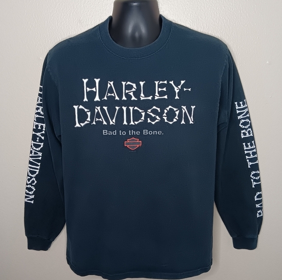 Vintage 90s Harley Davidson USA Men's Medium T-shirt Biker Motorcycle Tee Denver - Picture 4 of 9